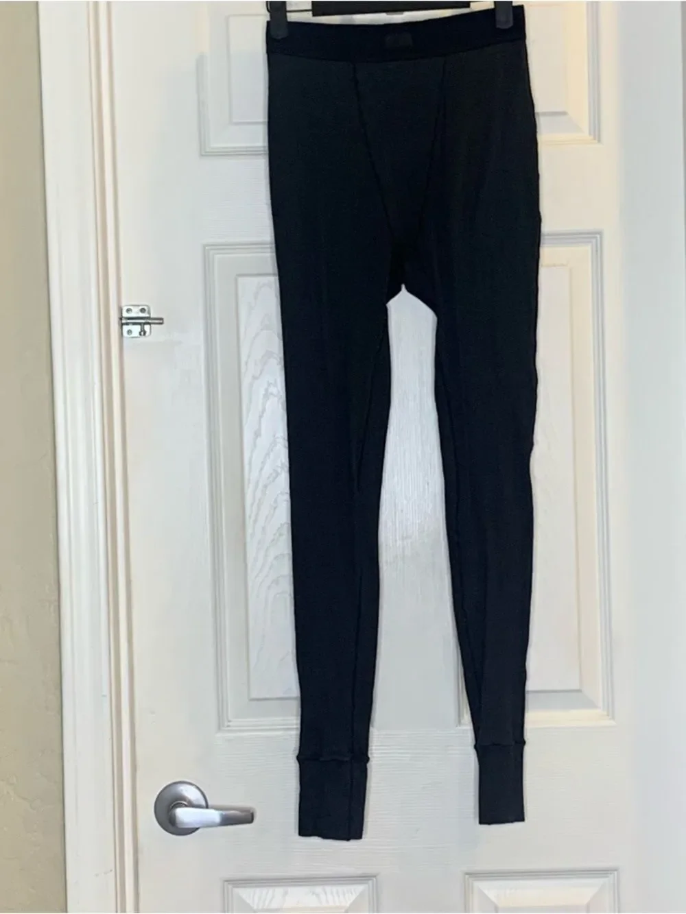 SKIMS Black Cotton Ribbed Leggings Size Small
